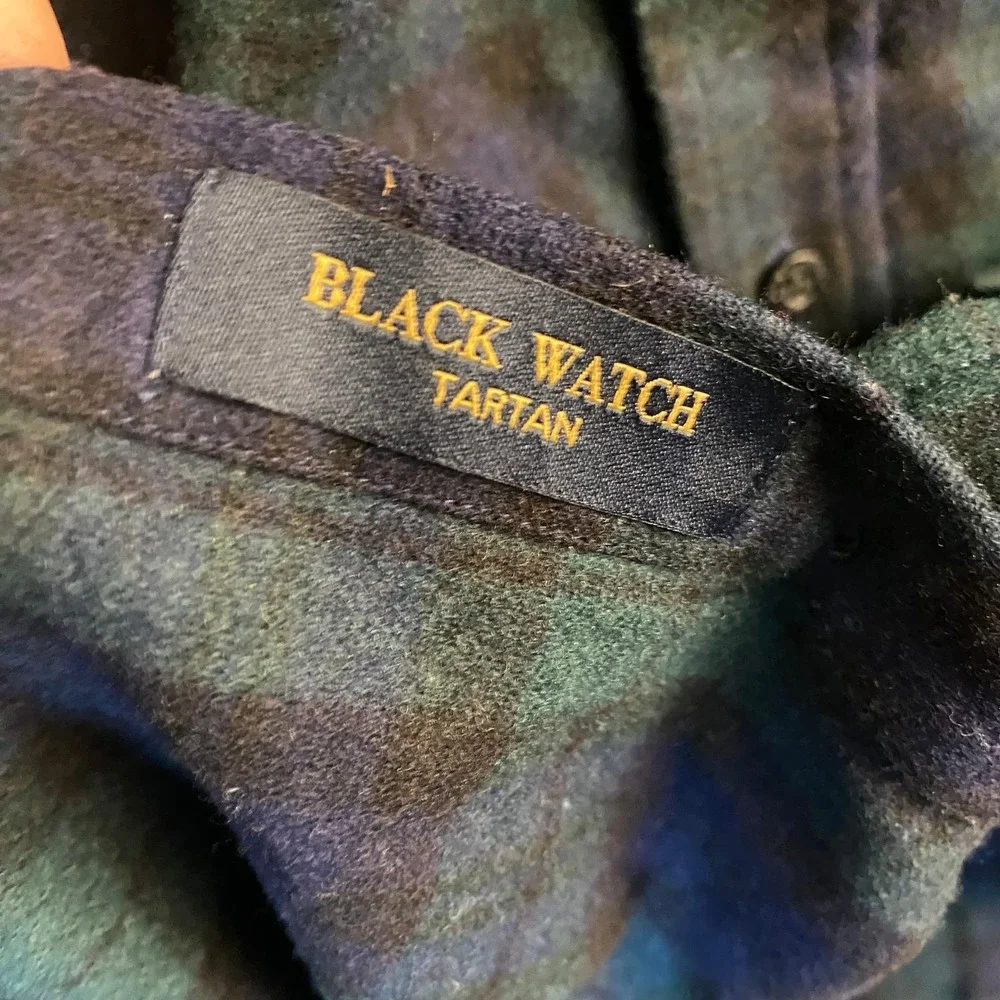 Pendleton Lodge Shirt L Black Watch Tartan Plaid Long Sleeve USA Fabric